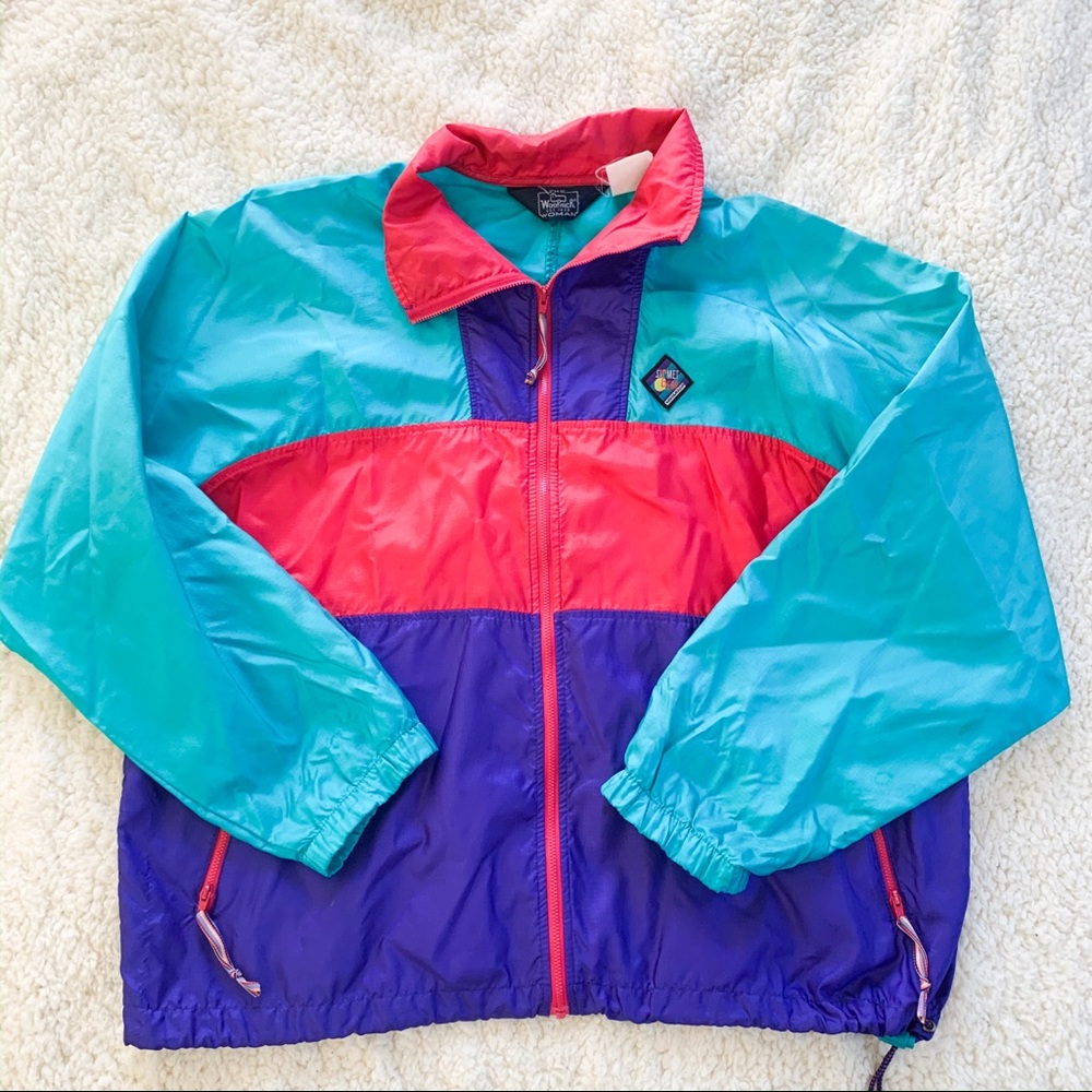 Vintage Woolrich Color-blocked Windbreaker Large